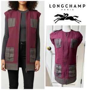 Longchamp Linen Blend Tunic Jacket